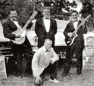 Steve James (aka Steve Fradkin), Frankie Mento (aka Frank Chiumento), Michael Kaye, and James K. "Hap" Snow in Mattapoisett, Massachusetts in 1962