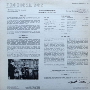 Phil Wilson Quartet - Prodigal Son (1968) Freeform Records back